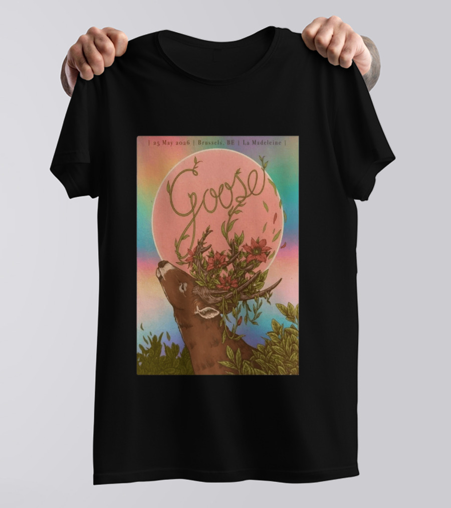 Goose Brussels BE La Madeleine May 25 2026 Deer With Blossoms T-Shirt