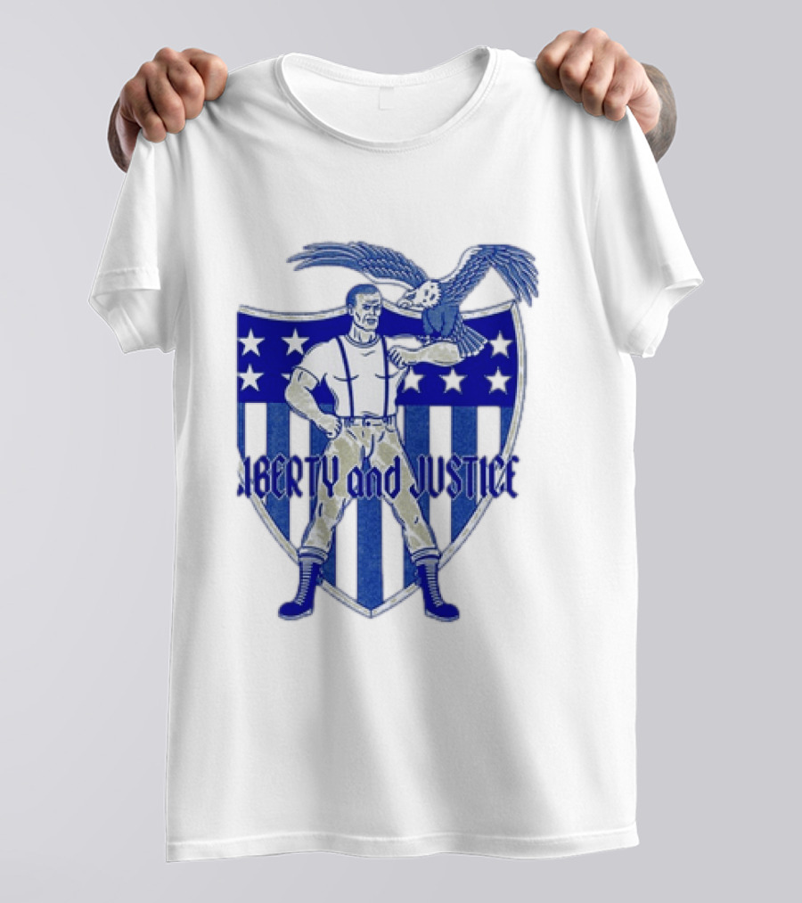 Liberty And Justice Eagle Shield Patriotic T-Shirt