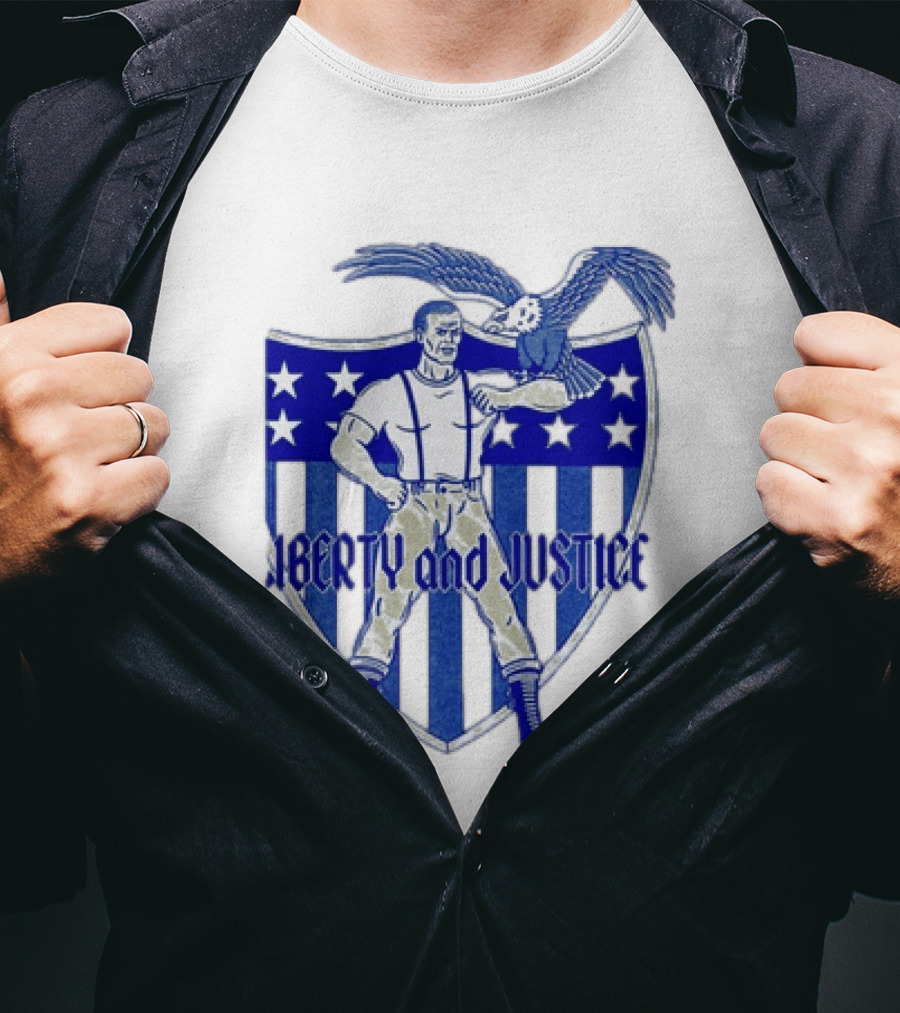 Liberty And Justice Eagle Shield Patriotic T-Shirt