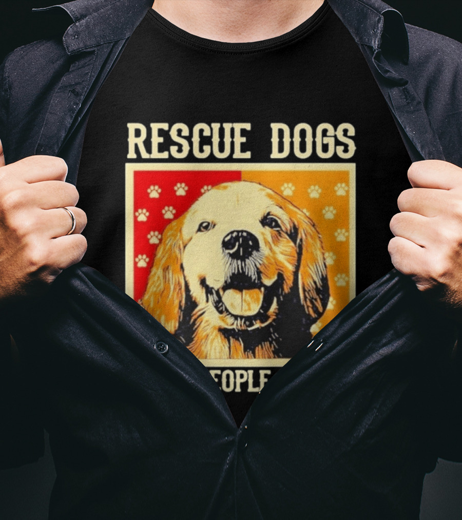 Rescue Dogs Make People Better Paw Print T-Shirt
