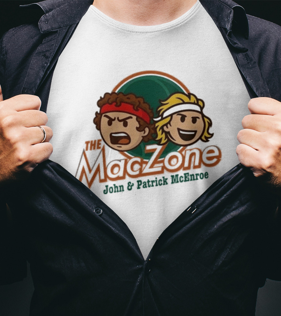 The MacZone John & Patrick McEnroe Cartoon Faces T-Shirt