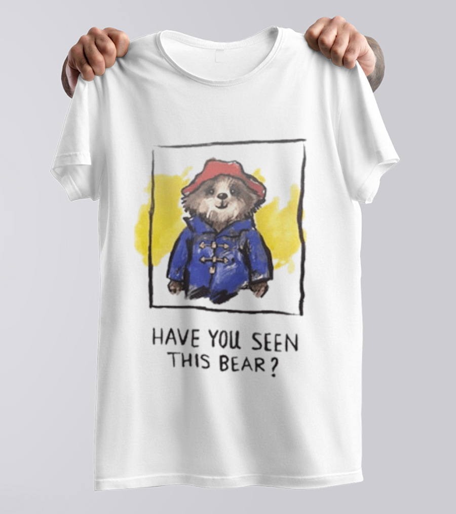 Have You Seen This Bear Missing Paddington Red Hat Blue Coat T-Shirt