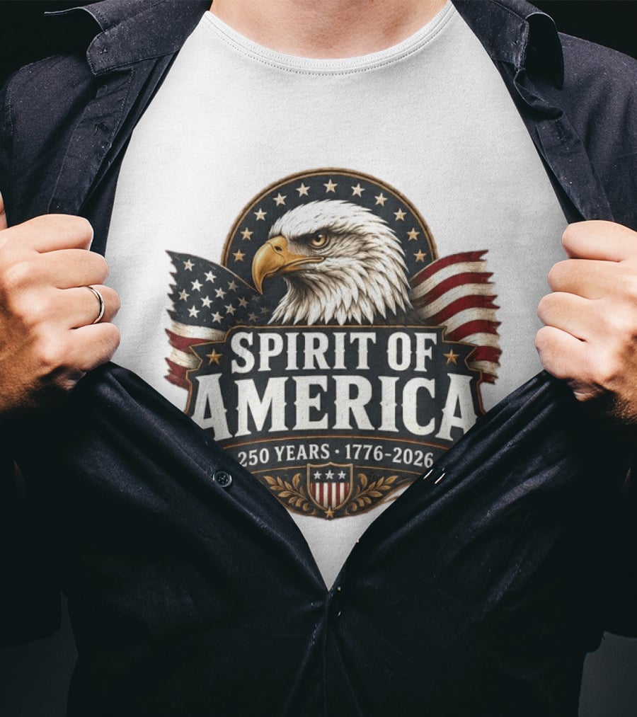 Spirit Of America 250 Years 1776 2026 Patriotic Eagle T-Shirt