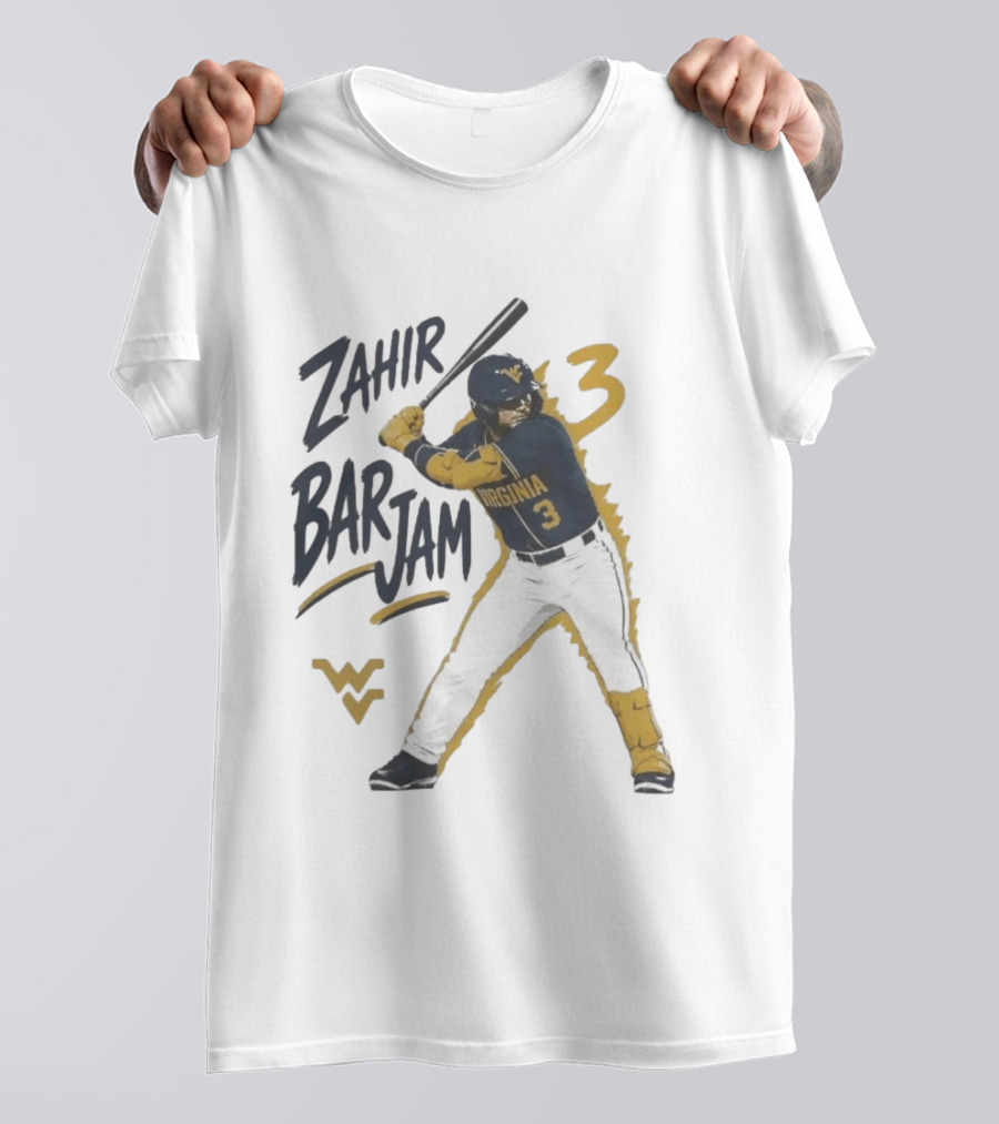 Zahir Barjam West Virginia Baseball Number 3 Sports Fan T-Shirt