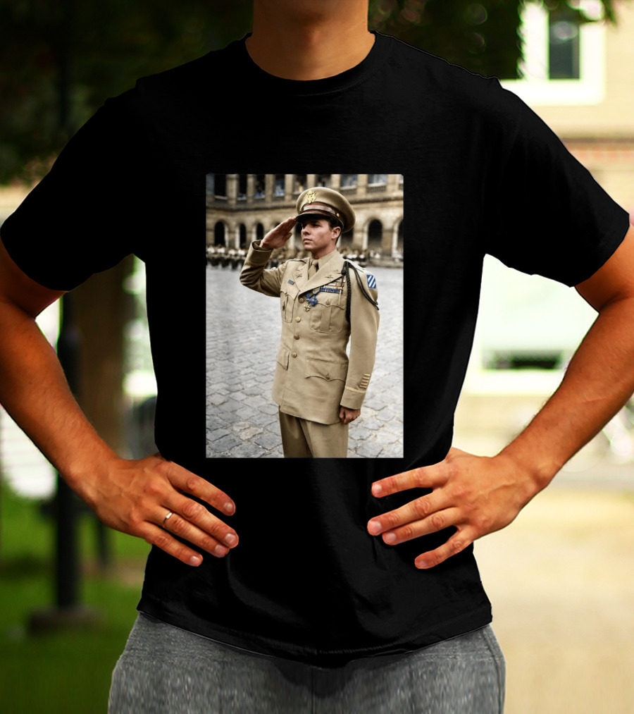 Audie Murphy The Boy Who Wouldn't Die May 28 1971 Plane Crash Hero 45 T-Shirt