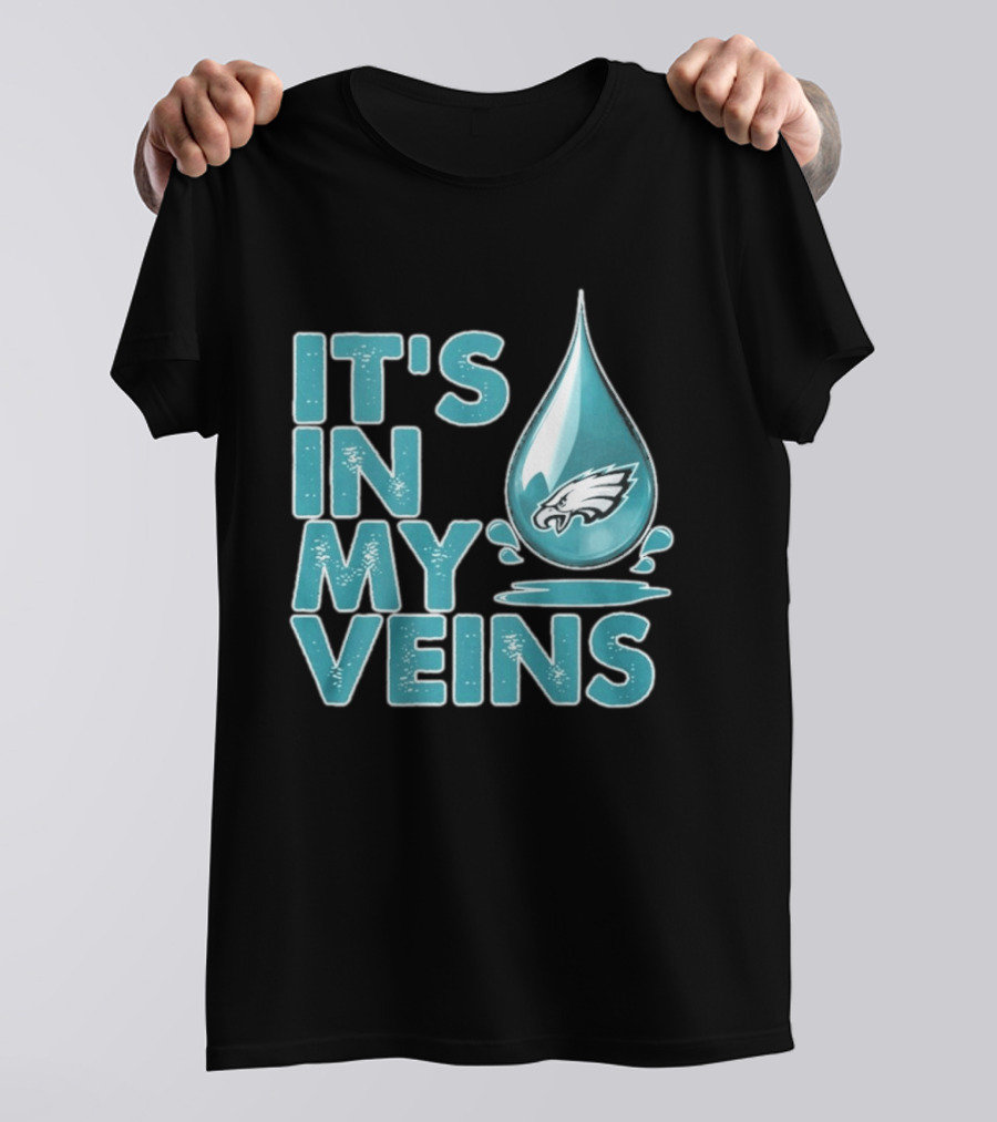 Philadelphia Eagles It's In My Veins Dripping Logo Fan Pride T-Shirt