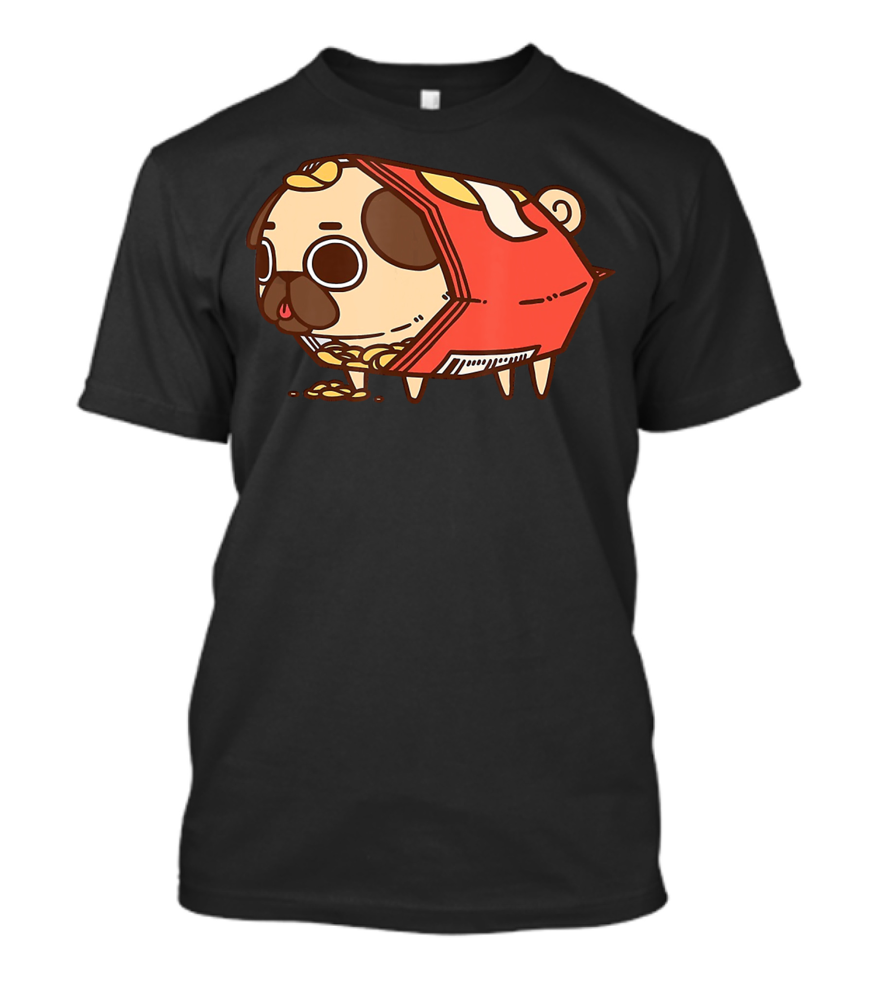 Puglie Dog In Chips Bag Funny Pug Love Food Birthday T-Shirt