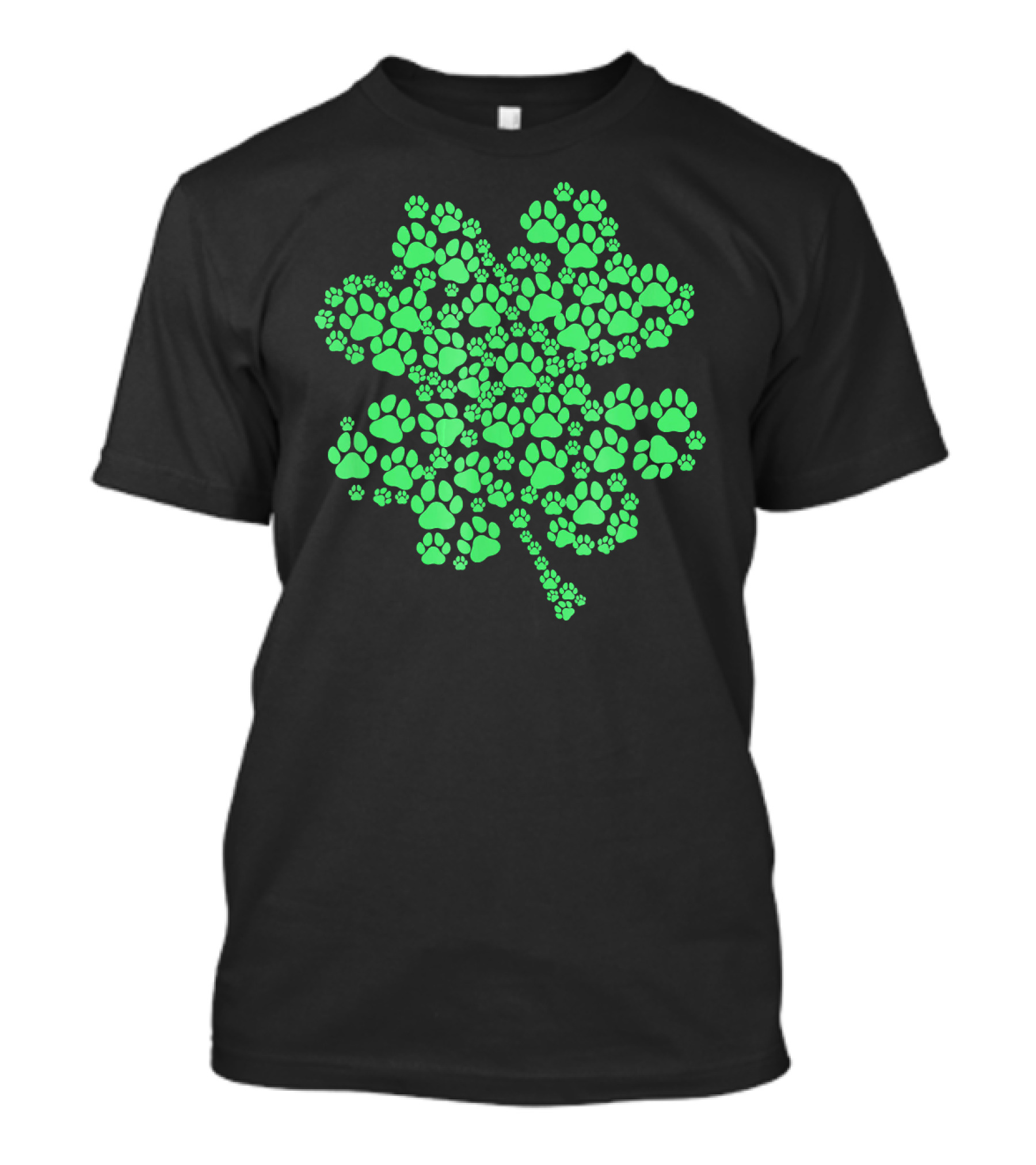 Lucky Clover Paw Dog Puppy St. Patrick's Day Shamrock Paws T-Shirt