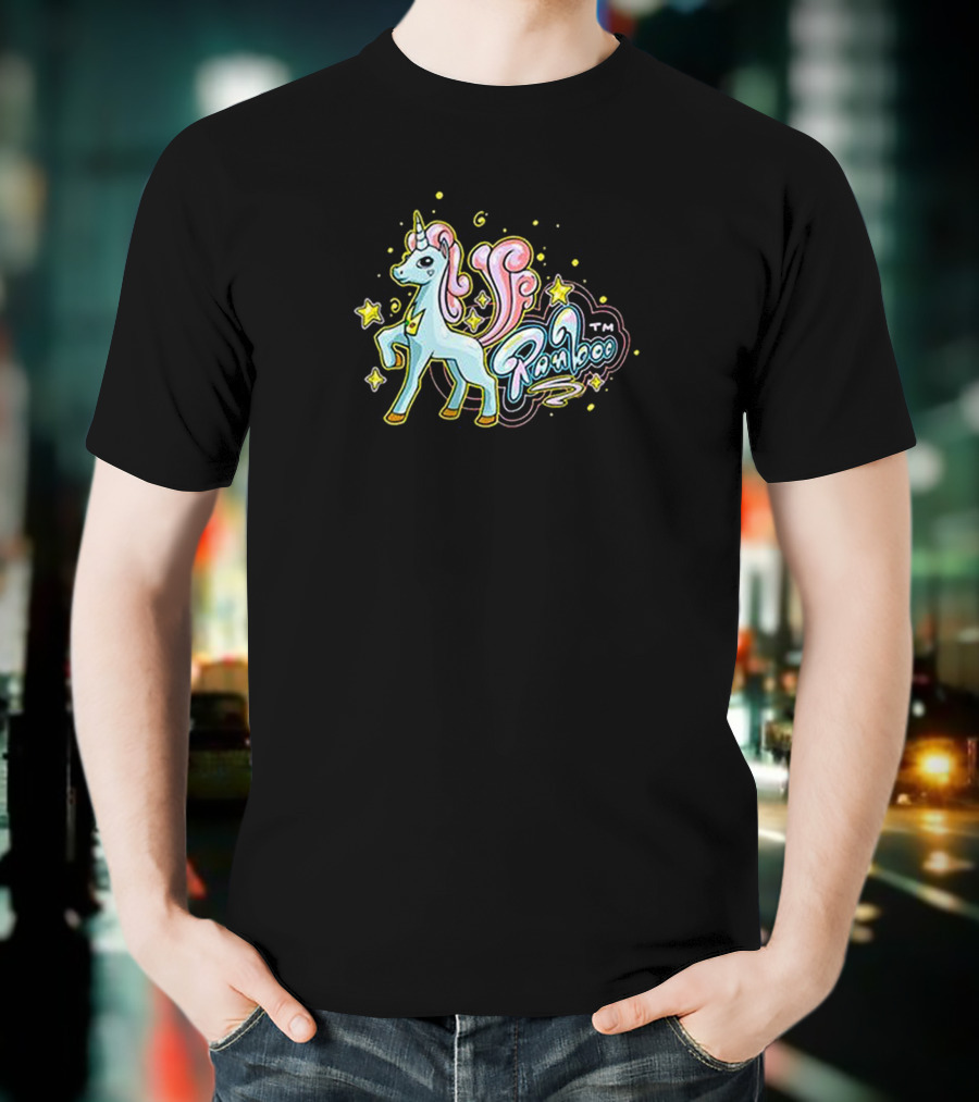 Ranboofashion Unicorn With Stars And Pastel Colors T-Shirt