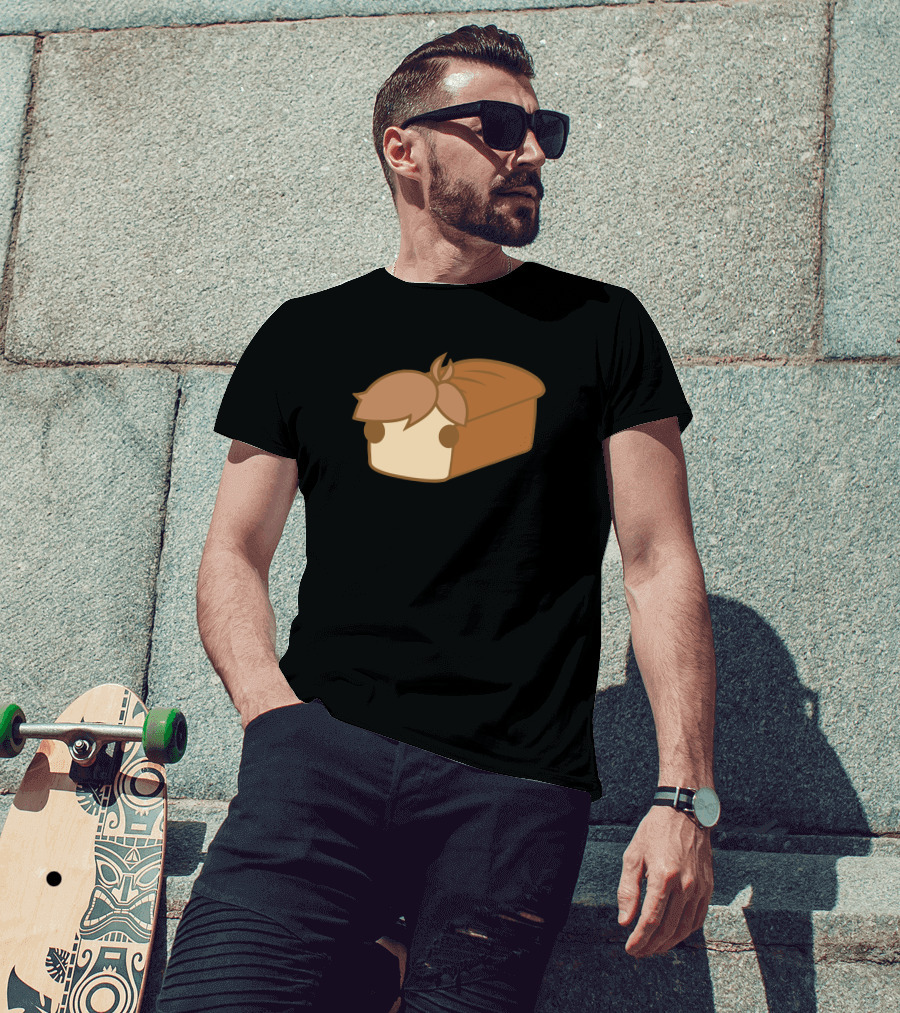 Loaf Bread With Hair Style Cartoon T-Shirt