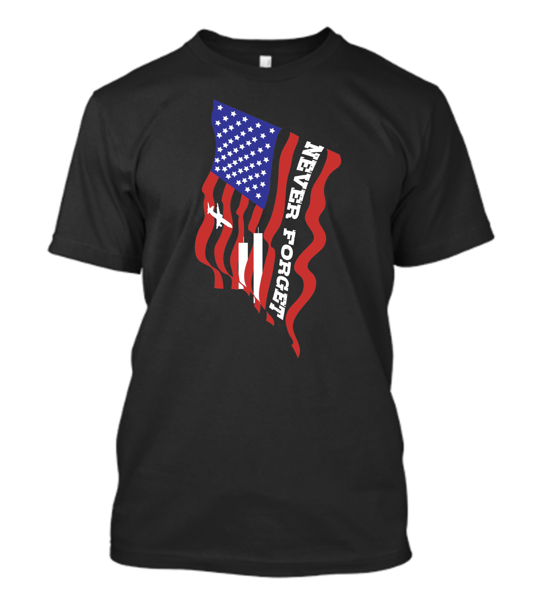 Never Forget 09.11.01 American Flag Patriot Memorial T-Shirt