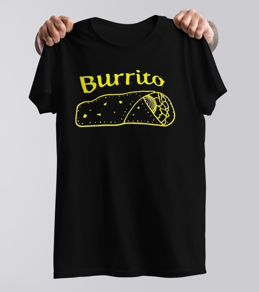 Burrito Sketch Yellow Food T-Shirt