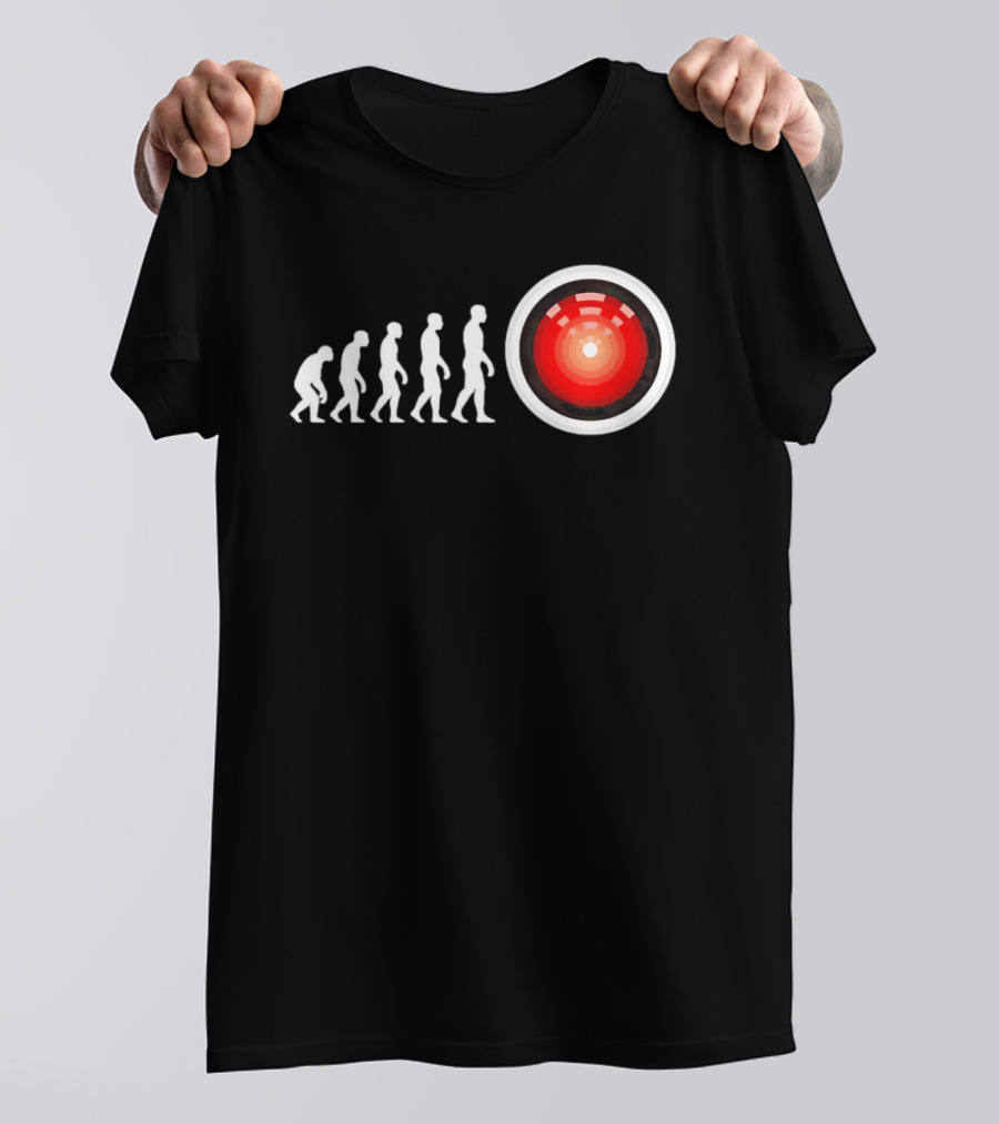 Human Evolution To HAL 9000 AI 2001 Space Odyssey Humor T-Shirt