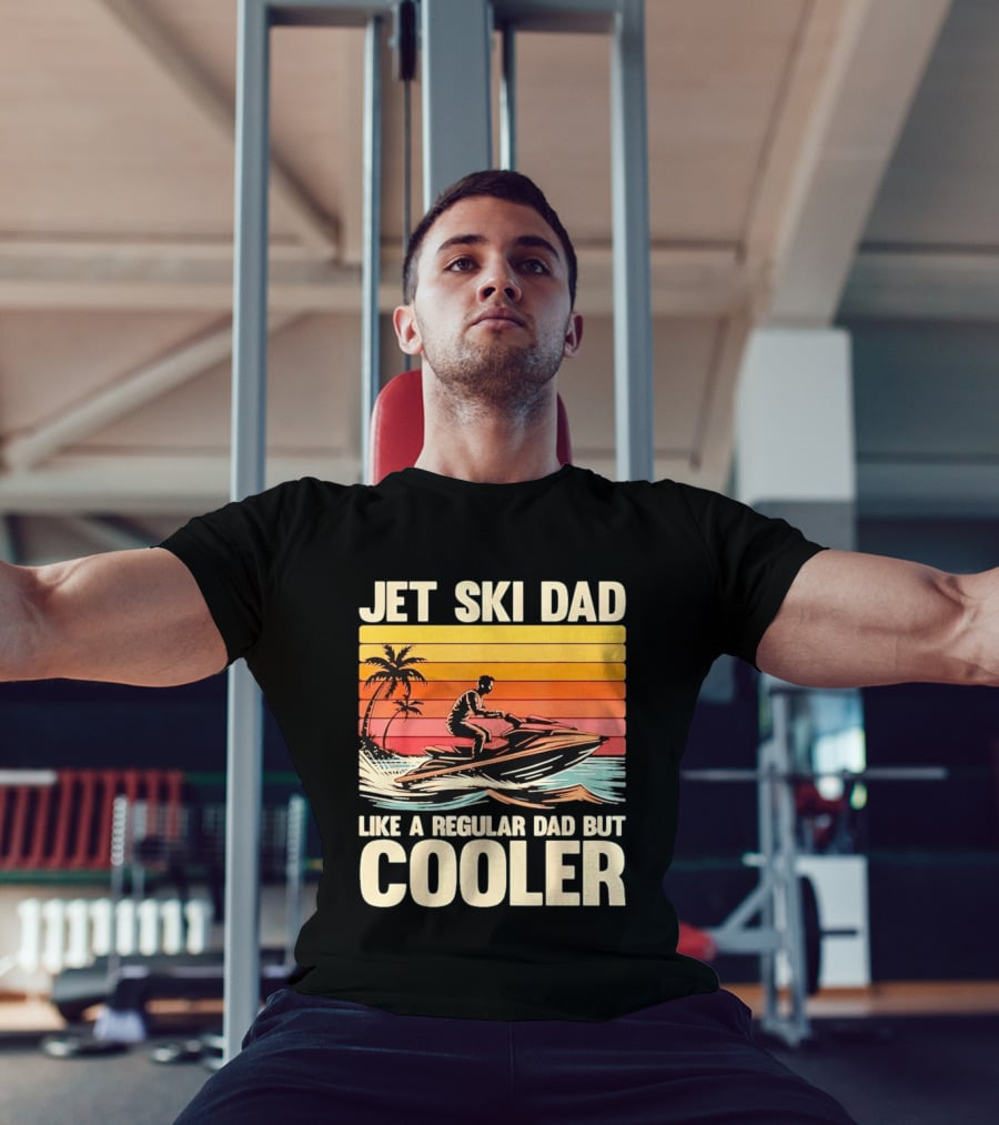 Jet Ski Dad Like A Regular Dad But Cooler Tropical Sunset Adventure T-Shirt