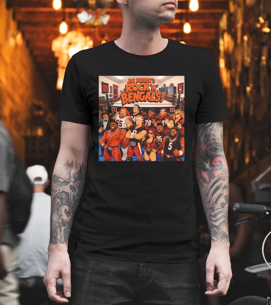 Joe Burrow's Rock 'N' Bengals Who Dey Cincinnati Bengals Born And Raised T-Shirt