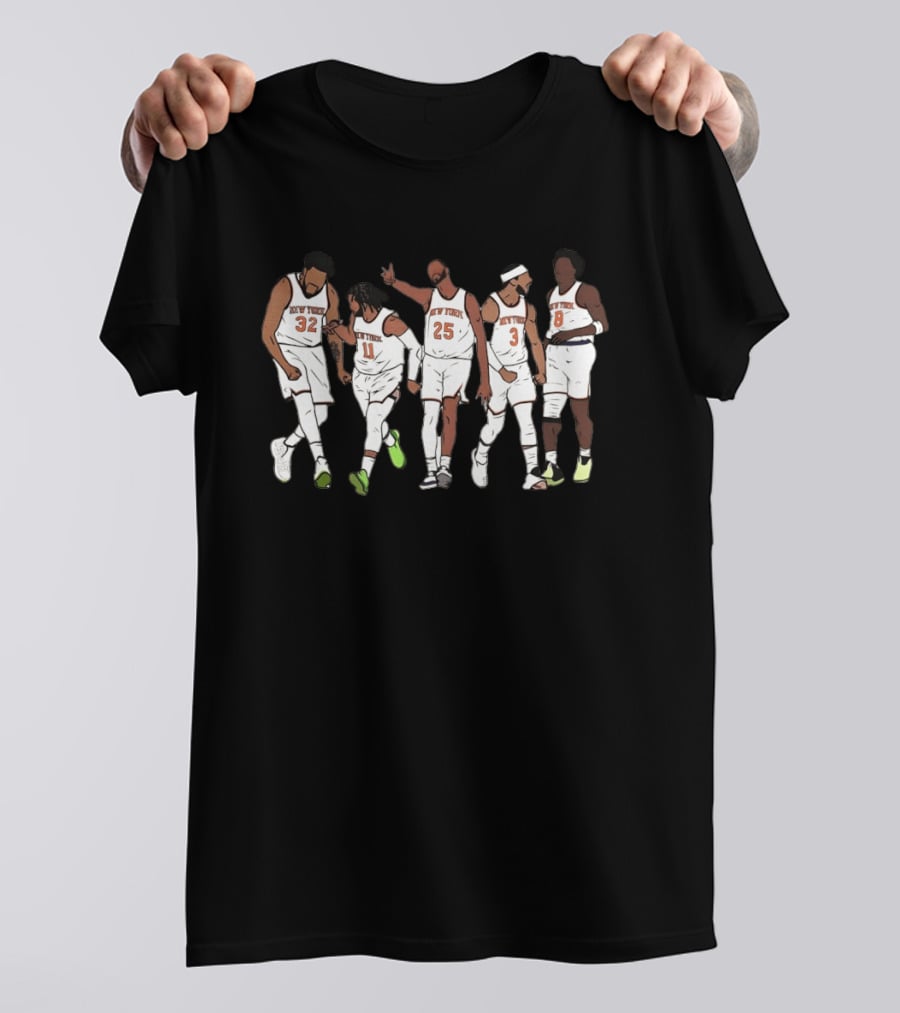 New York Basketball Starting Five Brunson Towns Bridges Hart Anunoby T-Shirt
