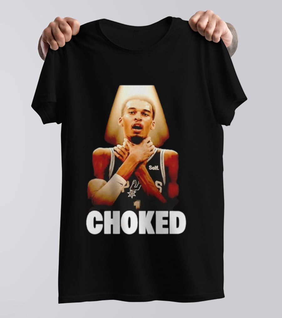 San Antonio Spurs Victor Wembanyama Choked Basketball Meme T-Shirt