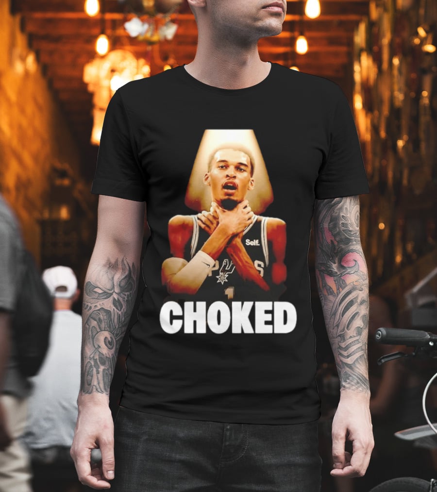 San Antonio Spurs Victor Wembanyama Choked Basketball Meme T-Shirt