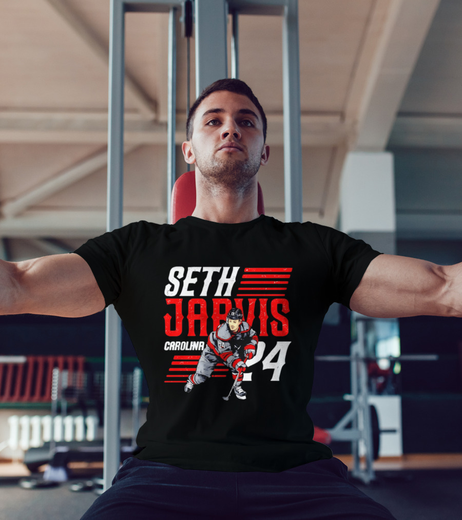 Seth Jarvis 24 Carolina Hurricanes Hockey Player T-Shirt