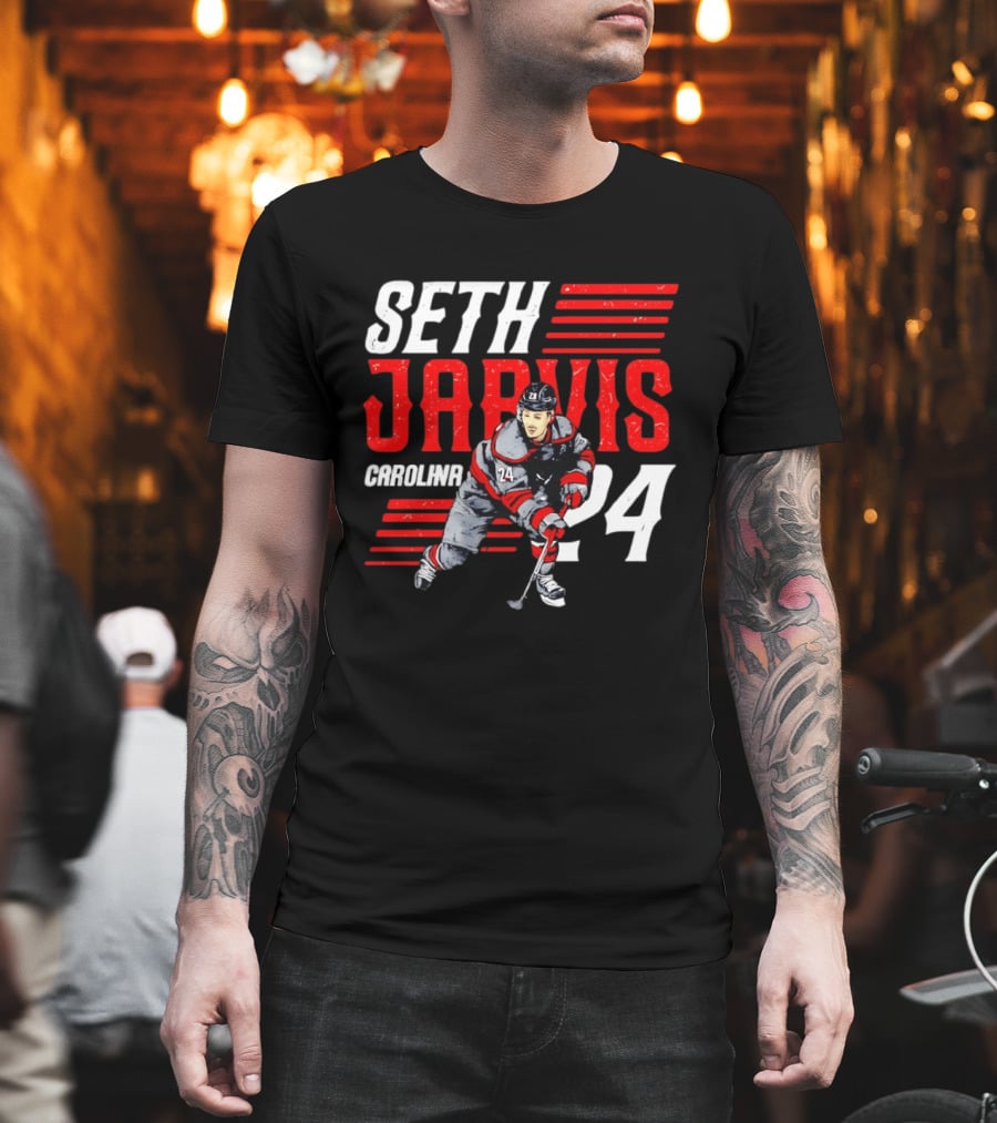 Seth Jarvis 24 Carolina Hurricanes Hockey Player T-Shirt