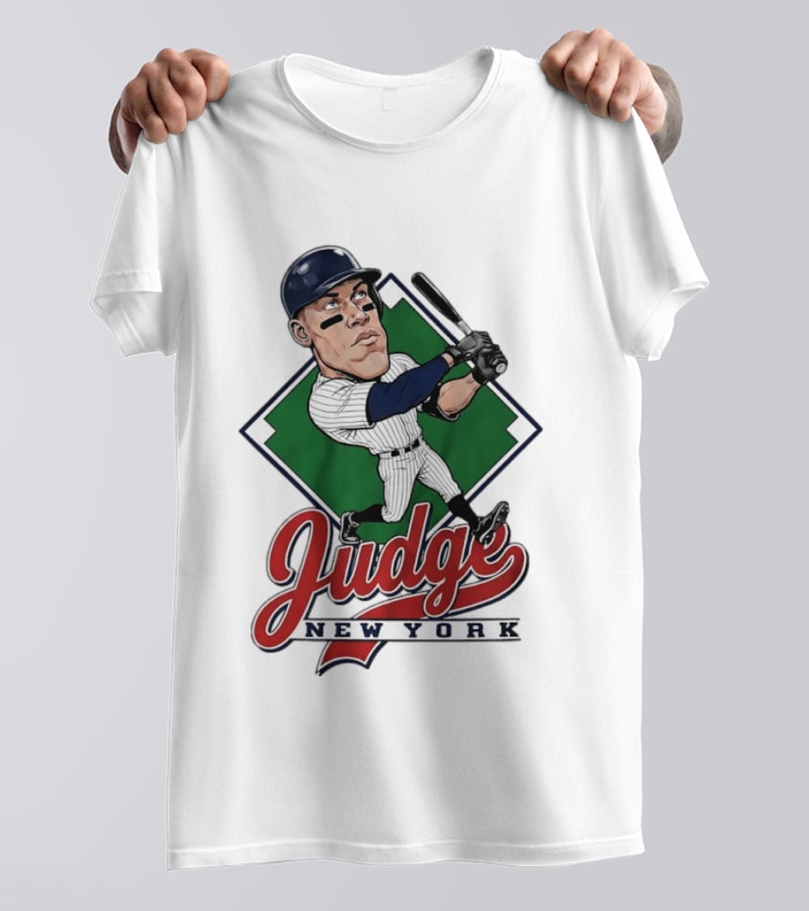 Judge New York Yankees Slugger Caricature Swing T-Shirt