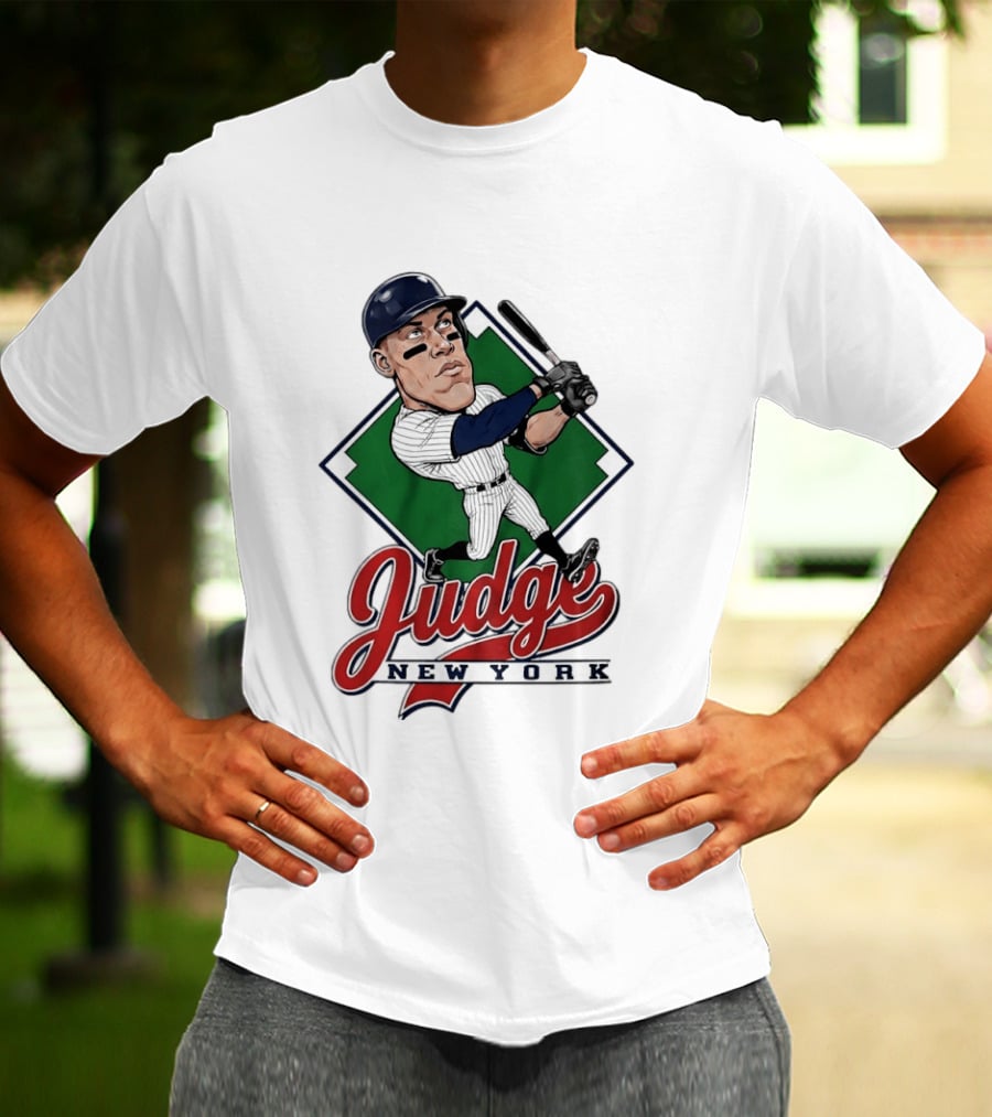 Judge New York Yankees Slugger Caricature Swing T-Shirt