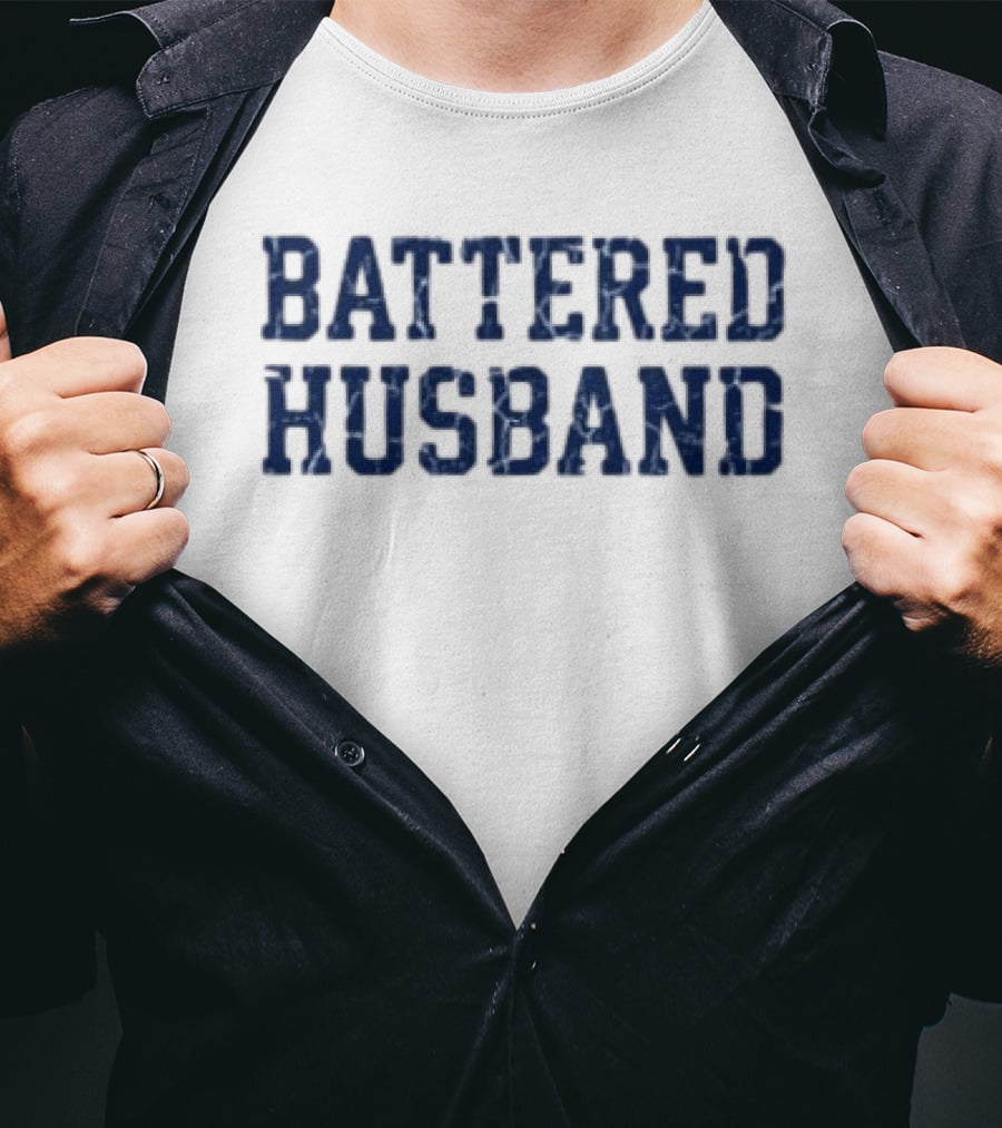 Battered Husband Blue Distressed T-Shirt