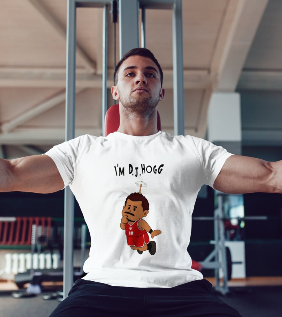 I'm DJ Hogg Basketball Player Red Uniform Cartoon T-Shirt