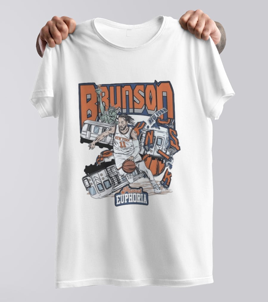 Brunson New York Knicks Planet Euphoria Comic Style NBA T-Shirt