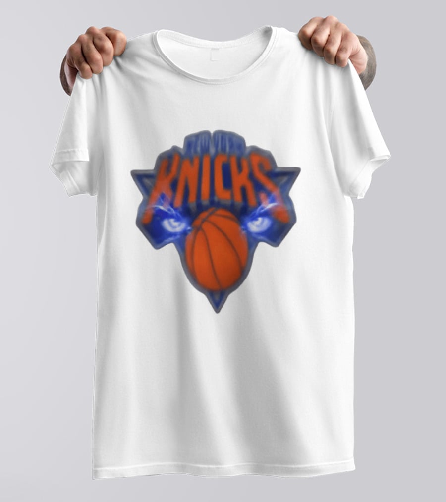 Blurry New York Knicks Basketball With Eye Motif T-Shirt