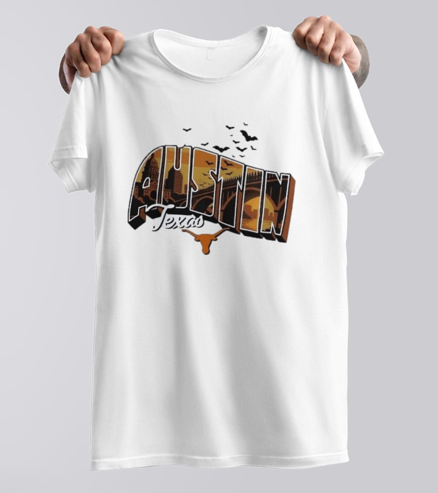 Austin Texas Longhorns Cityscape Greetings T-Shirt