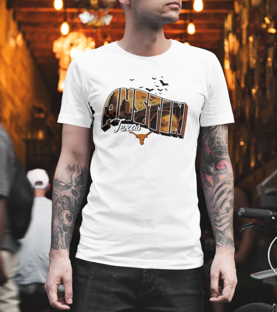 Austin Texas Longhorns Cityscape Greetings T-Shirt