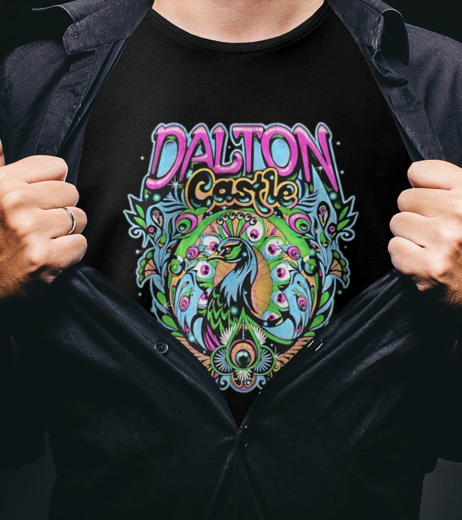 Dalton Castle Vibrant Peacock Plumage T-Shirt
