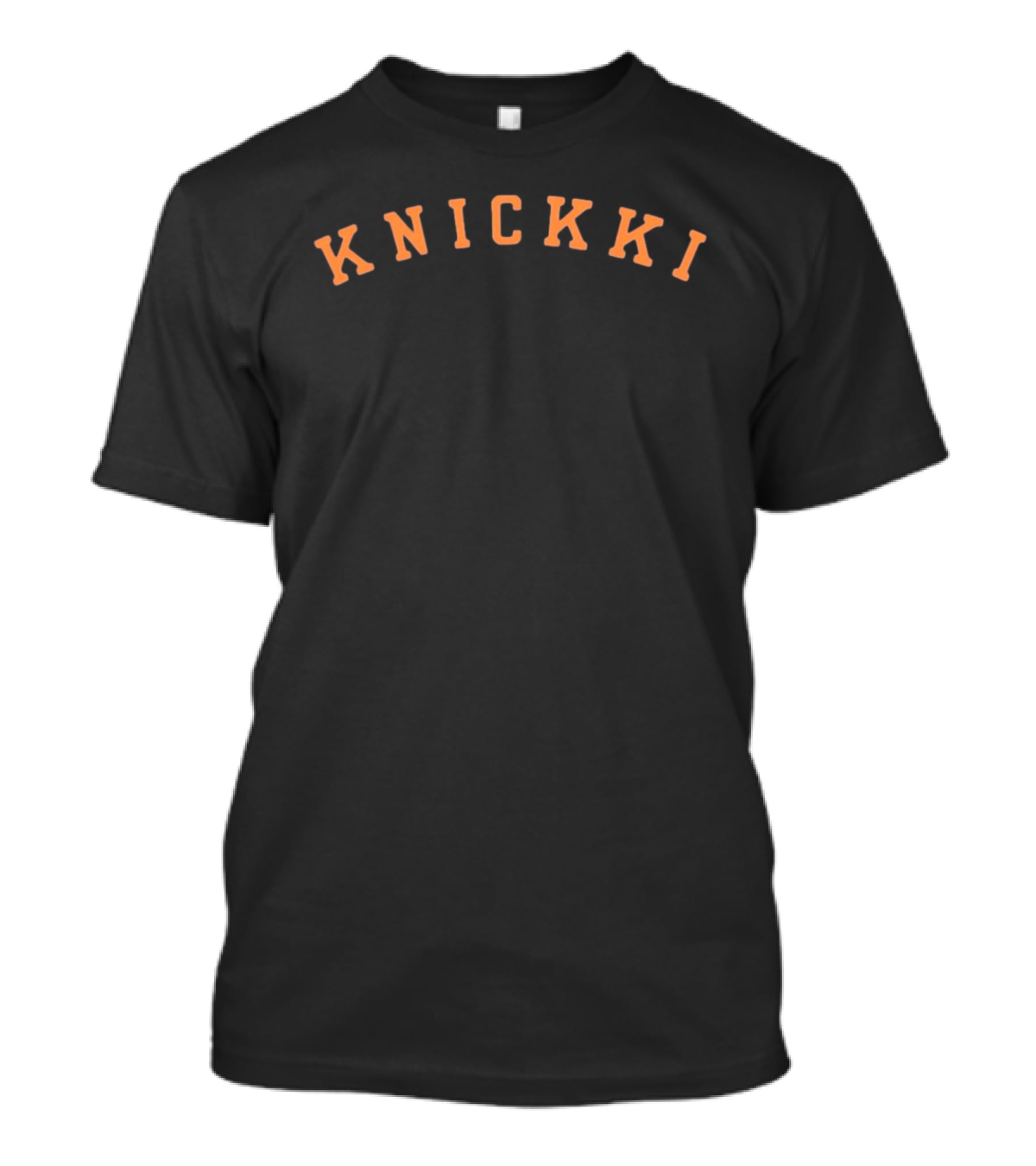 New York Knicks KNiCKKi Arch Text Orange Letters T-Shirt
