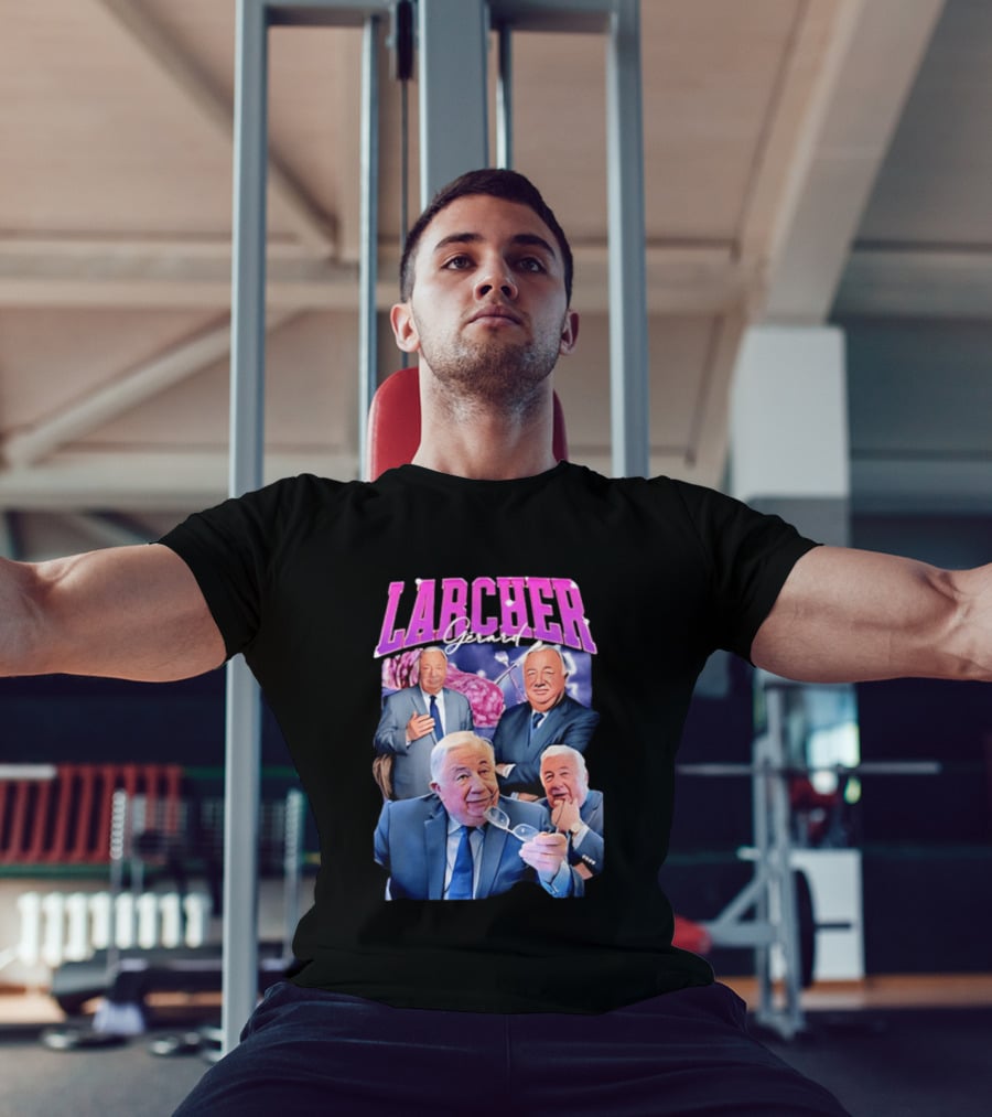 Larcher Gérard 90s Bootleg Style Retro Collage T-Shirt