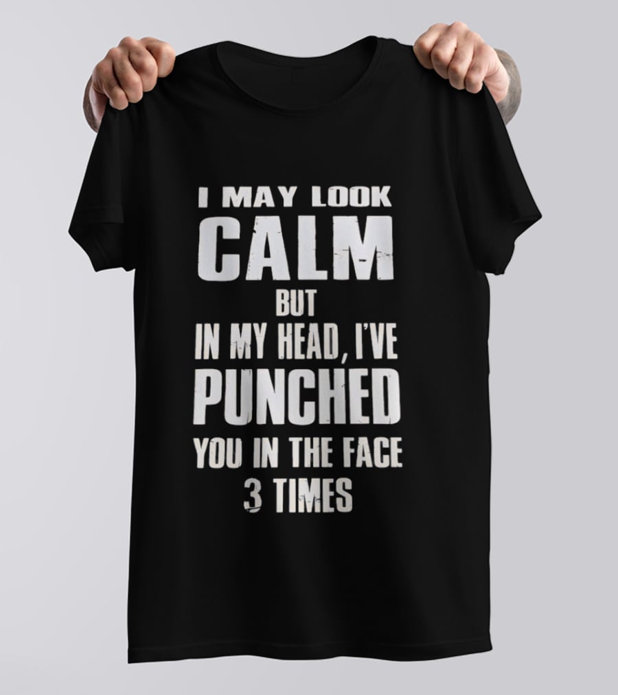 I May Look Calm But In My Head I've Punched You In The Face 3 Times T-Shirt