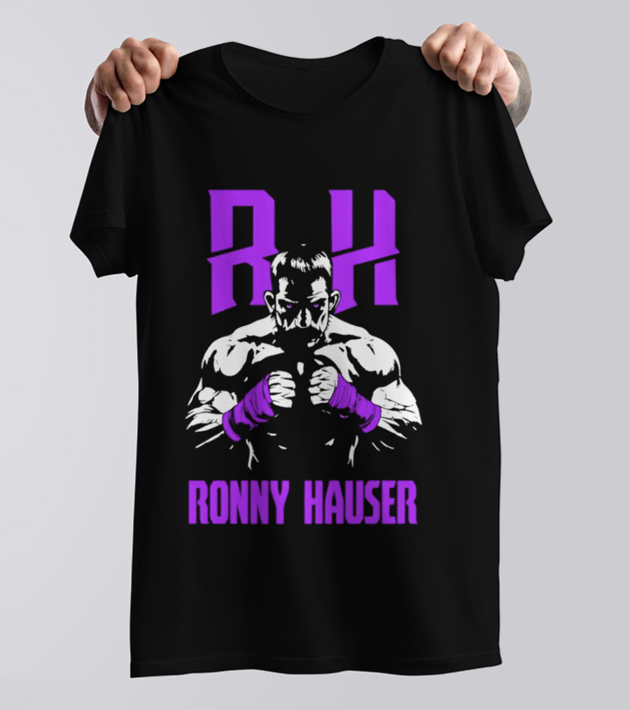 RH Ronny Hauser Wrestler With Purple Boxing Wraps T-Shirt