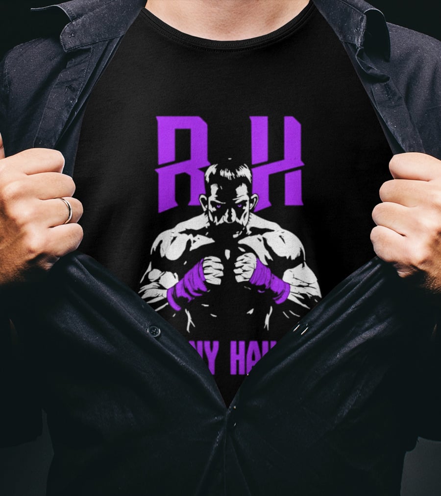 RH Ronny Hauser Wrestler With Purple Boxing Wraps T-Shirt