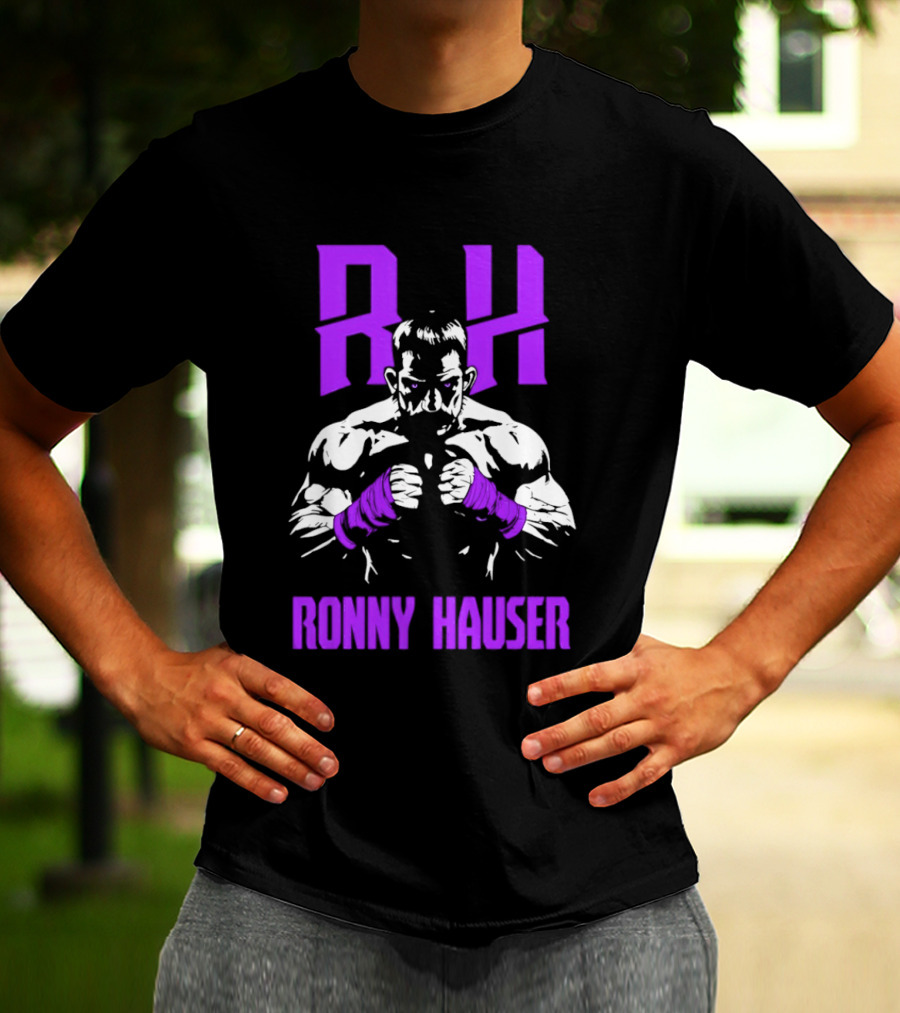 RH Ronny Hauser Wrestler With Purple Boxing Wraps T-Shirt