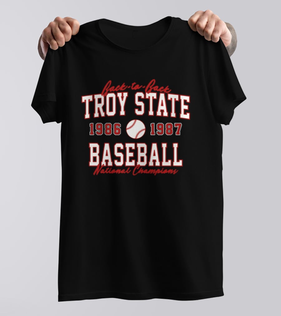 Troy State Baseball 1986 1987 National Champions T-Shirt