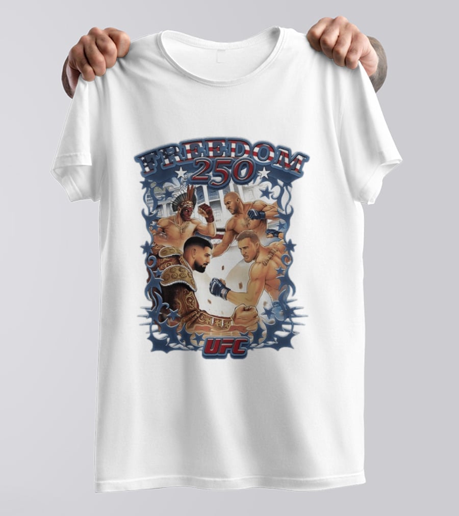 Freedom 250 UFC White House Showdown Ilia Topuria Vs Justin Gaethje Alex Pereira Vs Ciryl Gane T-Shirt