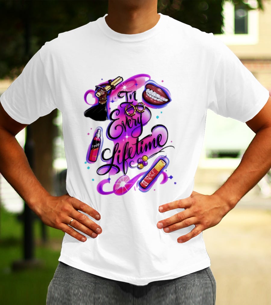 In Every Lifetime Lip Glow Gold Lip Graduation Black Girl Magic Aesthetic T-Shirt