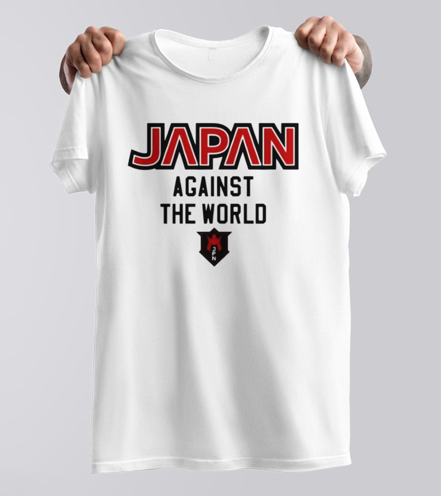 Japan Against The World Emblem With Red Crown Shield T-Shirt