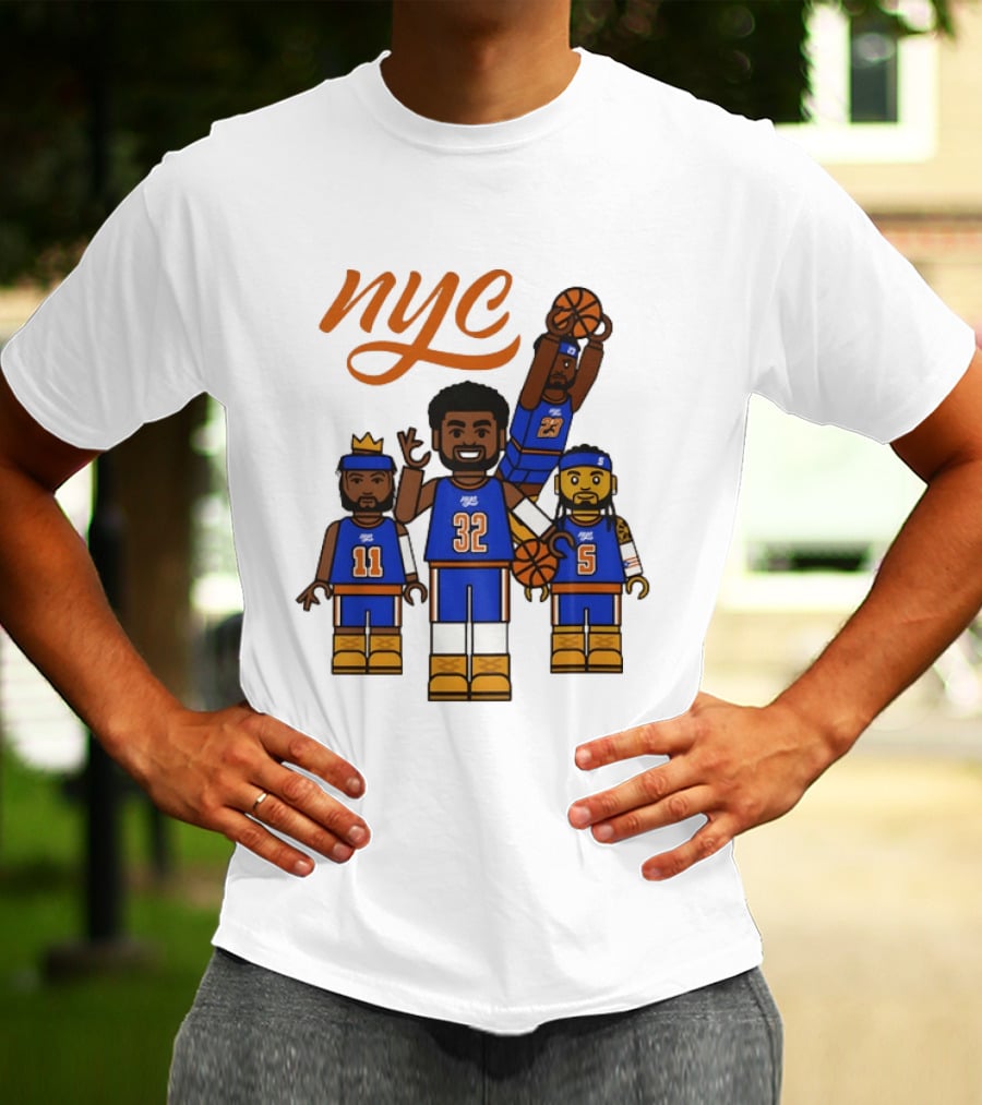 LEGO NYC Basketball Karl Anthony Towns Jalen Brunson Mitchell Robinson New York Knicks NBA 2026 T-Shirt