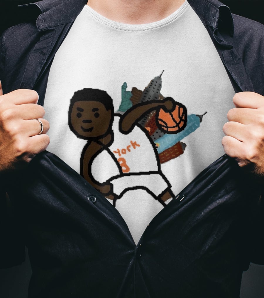 OG Anunoby New York Knicks Basketball Player Skyline T-Shirt