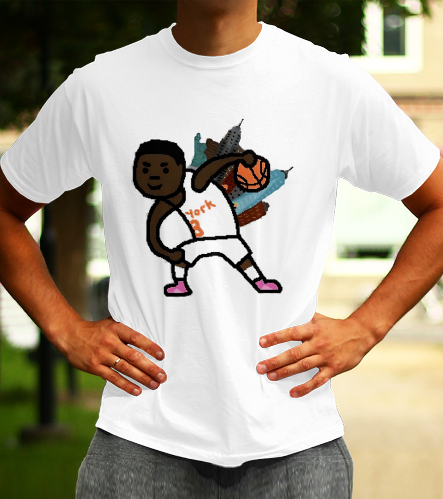 OG Anunoby New York Knicks Basketball Player Skyline T-Shirt