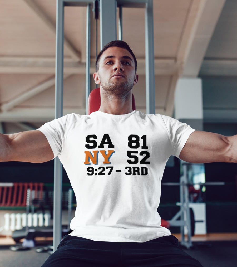 SA 81 NY 52 9:27 3rd Quarter Scoreboard T-Shirt