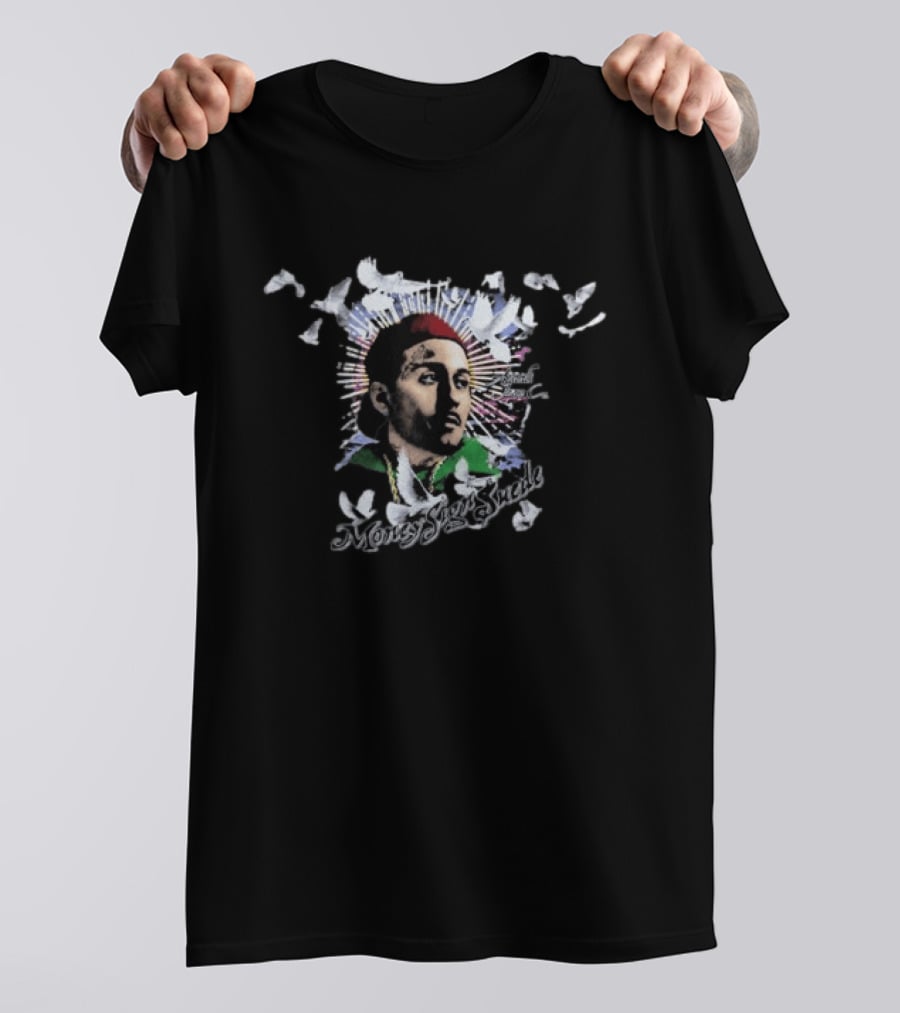 Money Sign $uede X Asaali Ss24 Iconic Portrait With Shattered Effect T-Shirt