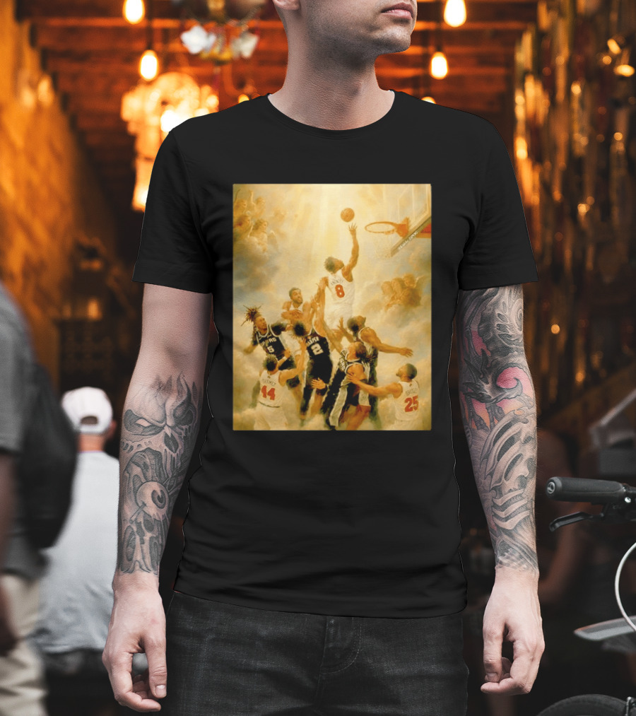 OG Anunoby Dunking New York Knicks Vs San Antonio Spurs High Renaissance Basketball Duel T-Shirt