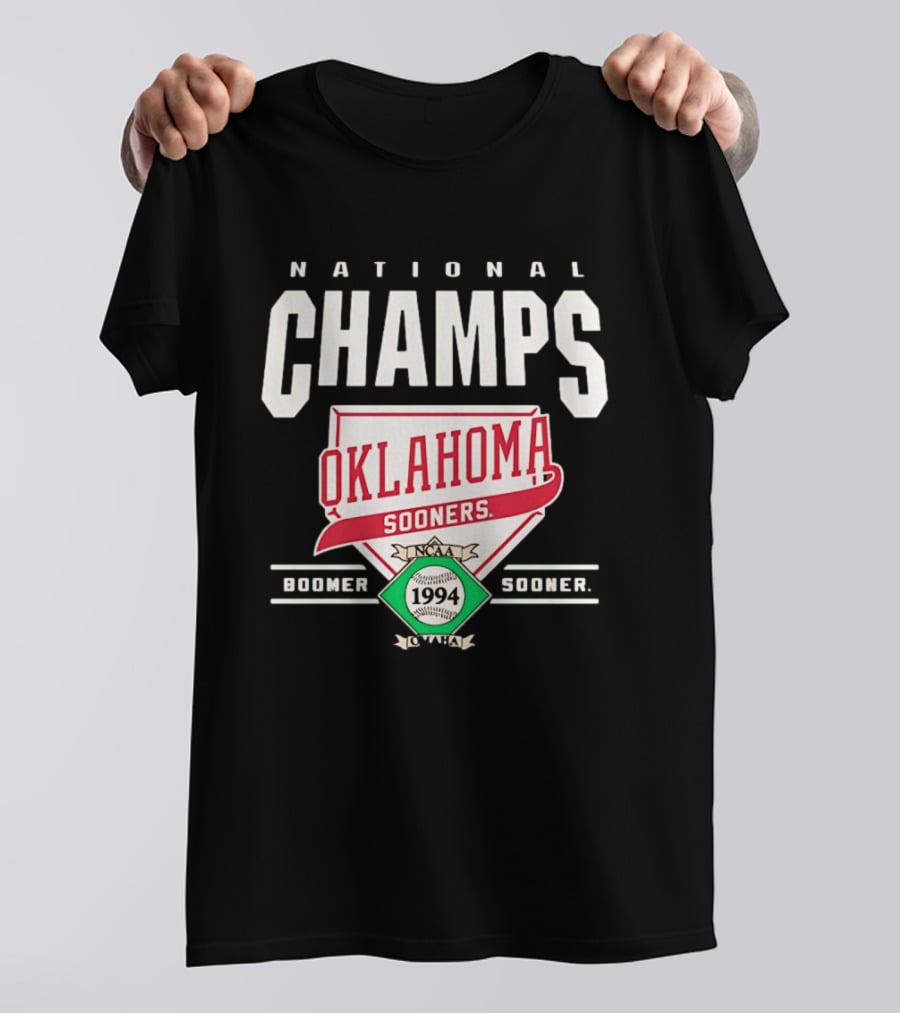 Oklahoma Sooners 1994 NCAA Baseball National Champs Boomer Sooner T-Shirt
